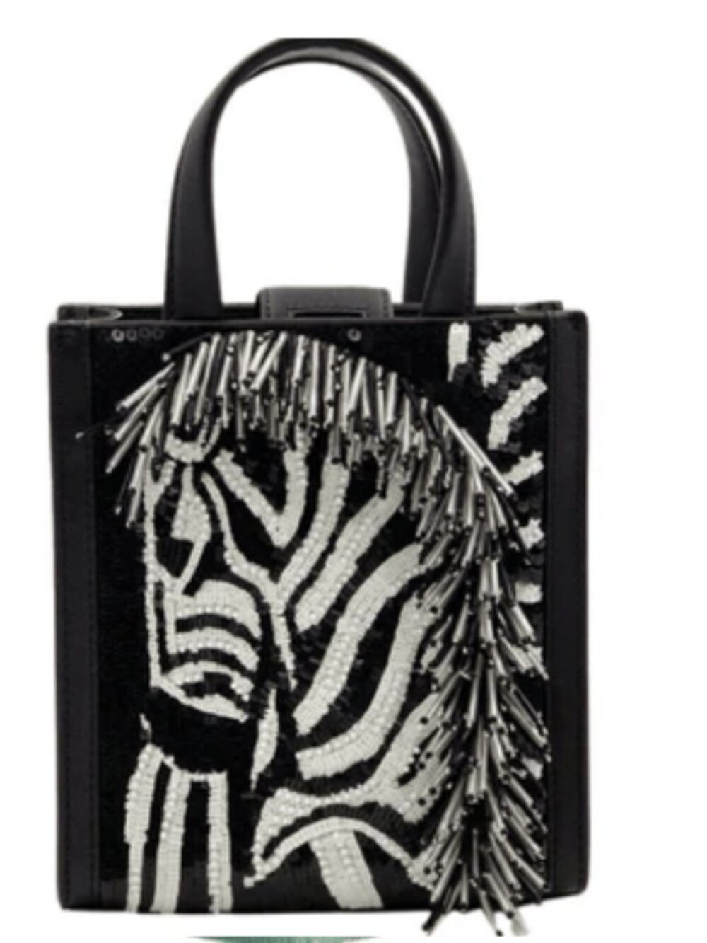 Kate Spade Manhattan Mini Tote – Zebra Sequin Satin (New)